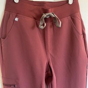 Figs Women’s High Waisted Zamora Scrub Pants Limited Edition Rust Red
